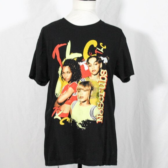 TLC No Scrubs Band Tee Black Vintage Y2K Style Shirt Size Large - Picture 2 of 10